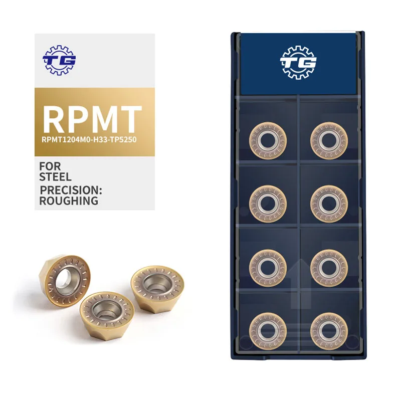 Plăcuță de frezare profilată TG RPMT1204M0-H33-TP5250 premium din carbide sinterizat personalizabilă cu sprijin OEM