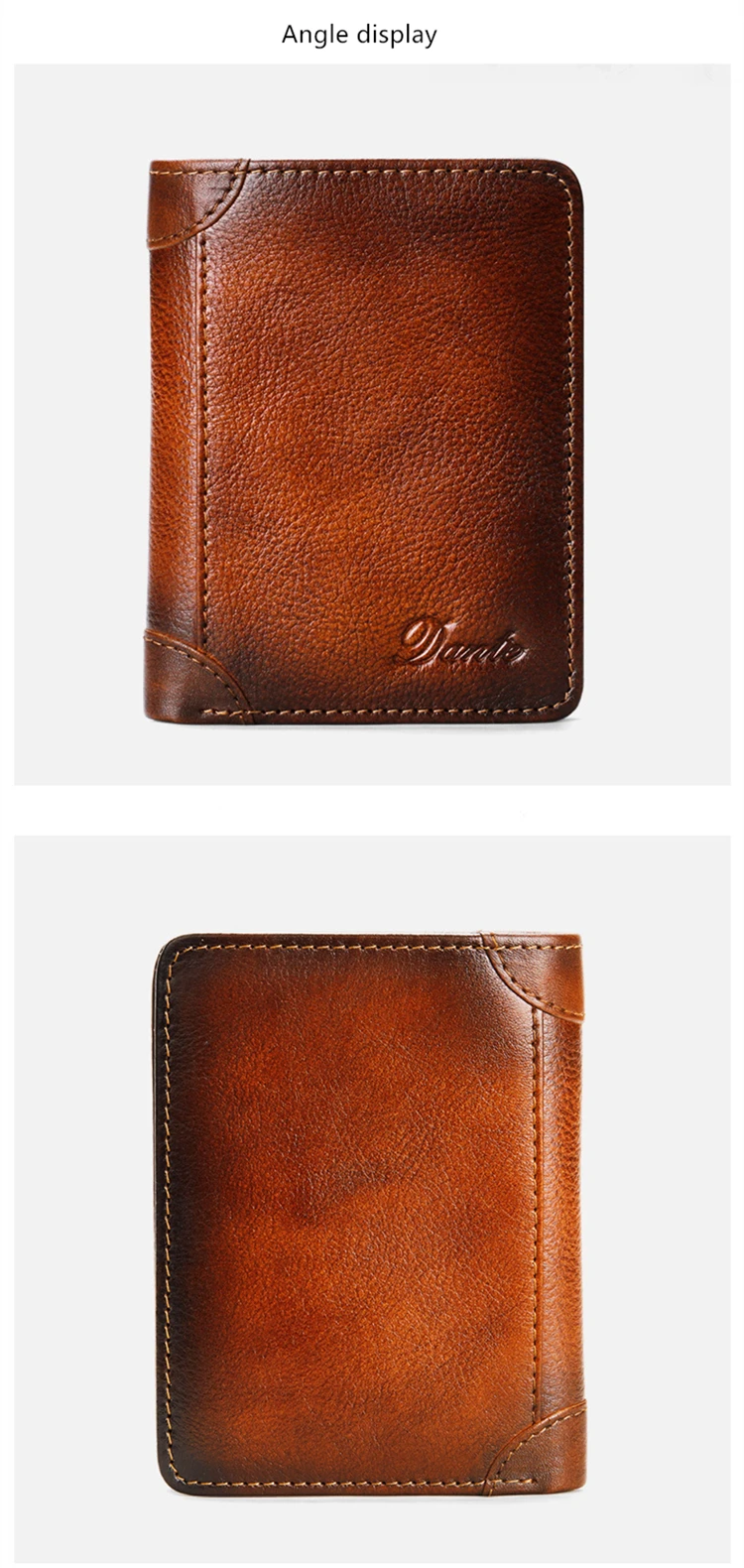 Factory Price Retro High Quality Rfid Leather Wallet Men's Antitheft