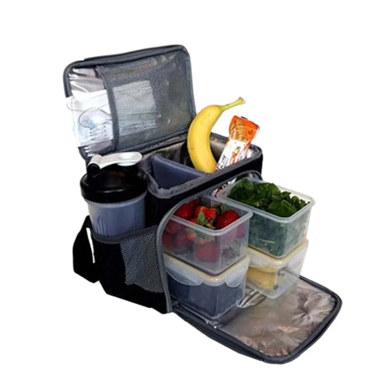 Bolsa de gestión de comidas de fitness de moda con contenedores