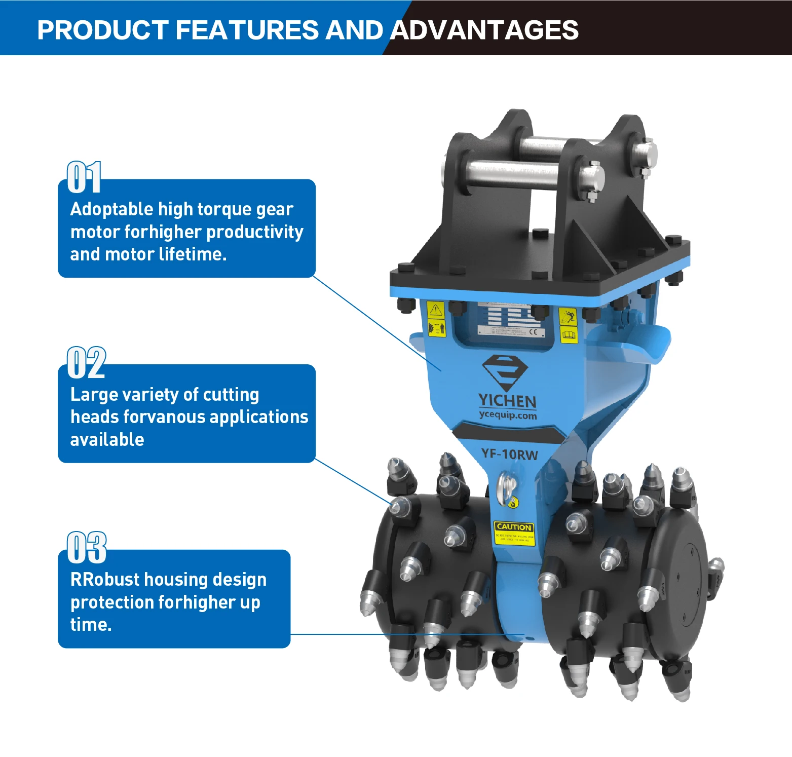 YF-15RW Innovation Anti-Acid High-tech Low Noise Mining Hydraulic Brush Cutter Hydraulic Rotsry Cutter for Excavator details