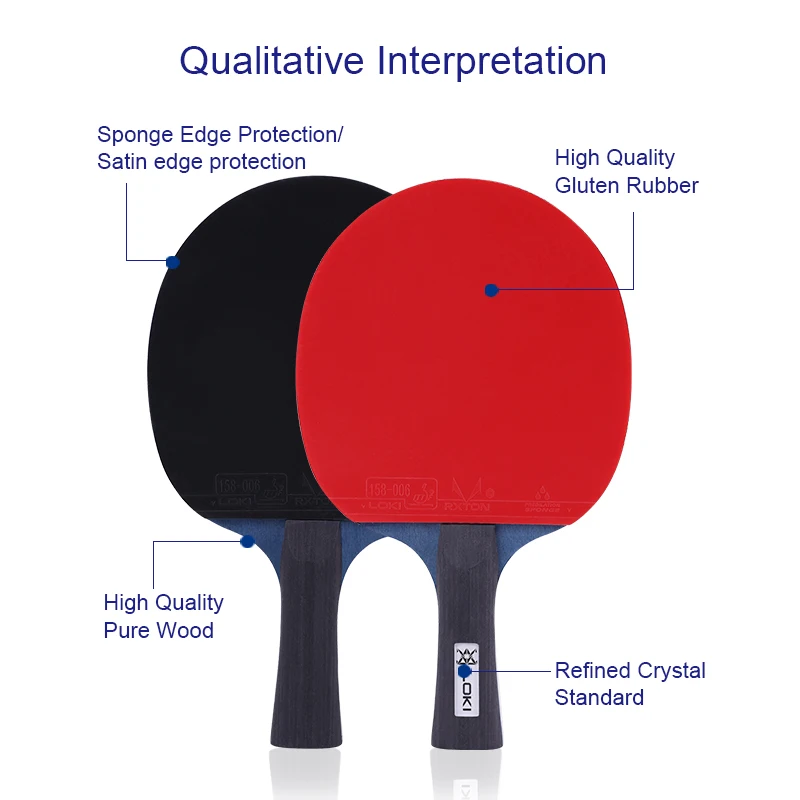 Профессиональные высококачественные ракетки для пинг-понга LOKI, набор ракеток для настольного тенниса с сеткой и модной сумкой