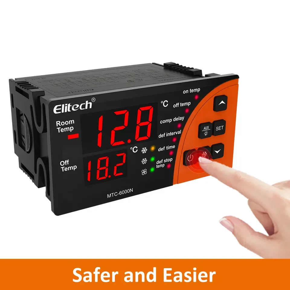 Elitech MTC-5080 Digital Thermostat Microcomputer Temperature Controller Plastic Refrigerator Cooling Defrost Fan for Cold OEM