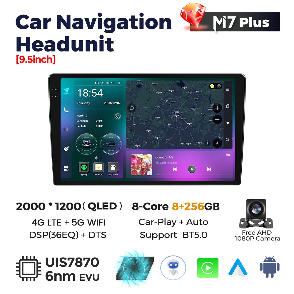 Mekede M7 PLUS 3D Newest Android 2000*1200 Split Screen Car Radio System for 9/10 Inch Universal Head Unit with Car Play Anto