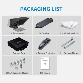 FEELWORLD TP16 Folding Teleprompter Glass for Tablet Smartphone up to 16", Custom Logo & Packaging Box, Bulk Wholesale product image
