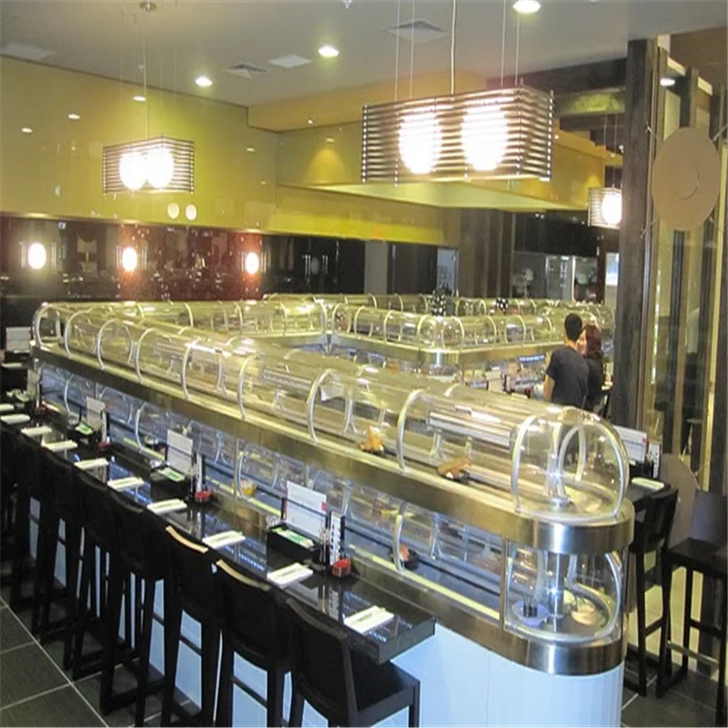 Restaurant Rotating Table Kitchen Rotating Platform Belt Conveyor System  Stainless Steel Belt Conveyor