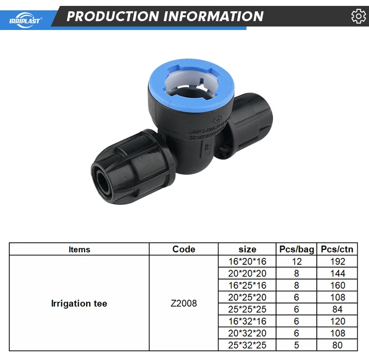 Irrigation Push Fittingse Quick Connection Pipe Fittings One Step Fast