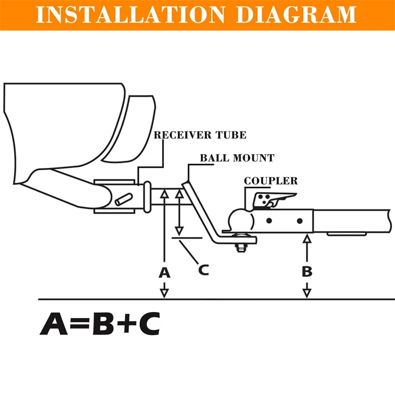 2 Inch Solid Steel Tow Ball Hitch Pin Clip Trailer Hitch Towing Drawbar
