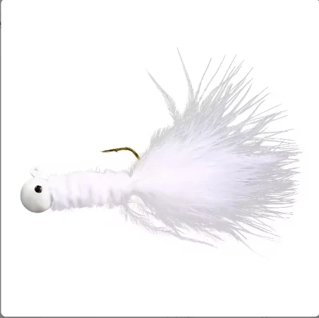 1/32OZ,1/16OZ,1/8OZ Peche Mouche Marabou Crappie Jig Heads Fishing Hook With Feather Trout Bass Fly Fishing Hair Jig Hooks