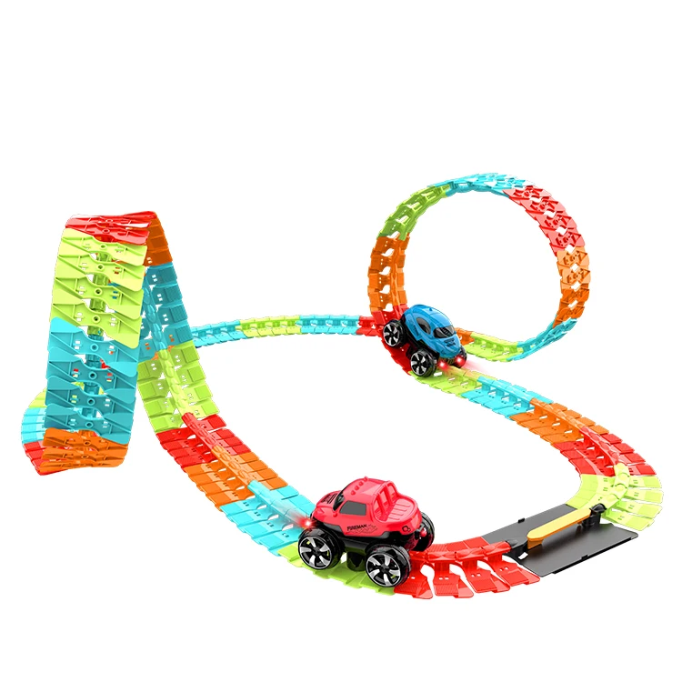 144 Pcs Diy Assembled Race Track Car Electronic Toys Track Racing Toys