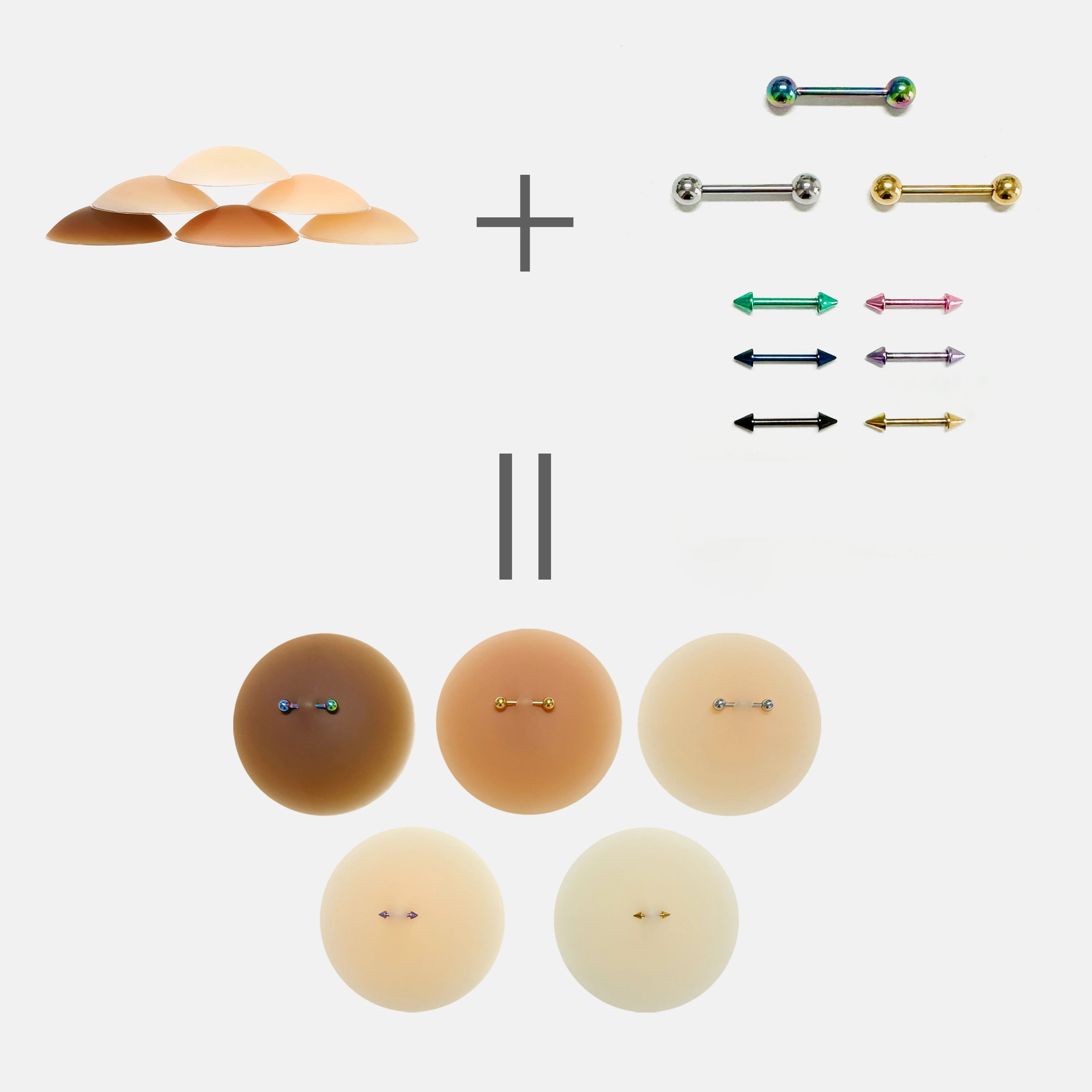 New Arrival Decorated Piercing Nipple Covers Silicone Adhesive Matte Nipple Cover With Ring