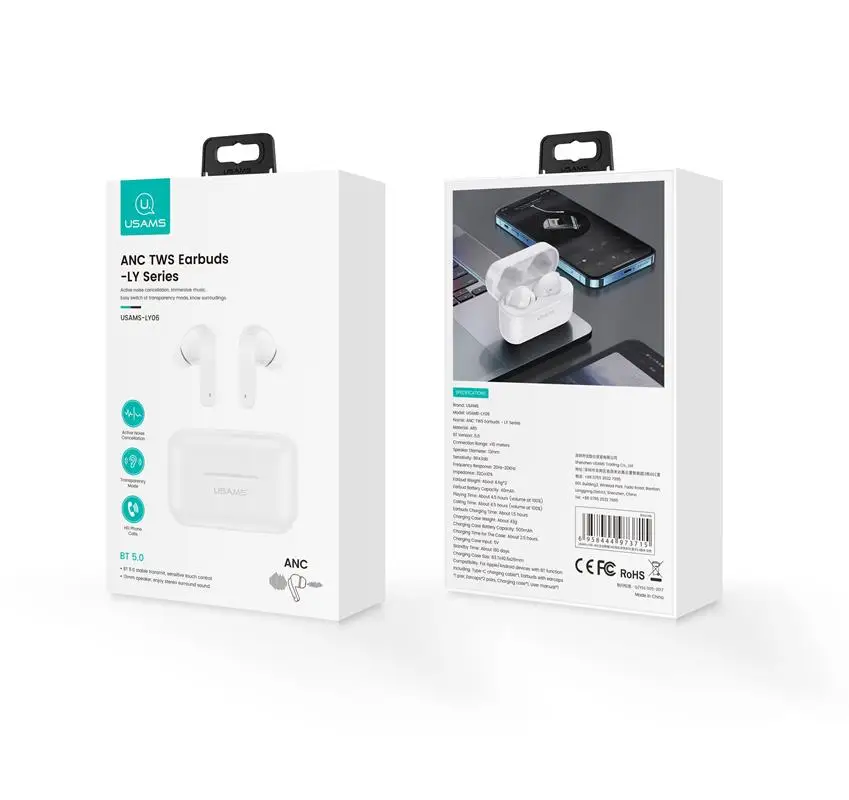 Usams Top Ranking Anc Tws Earbuds True Wireless Active Noise Cancelling