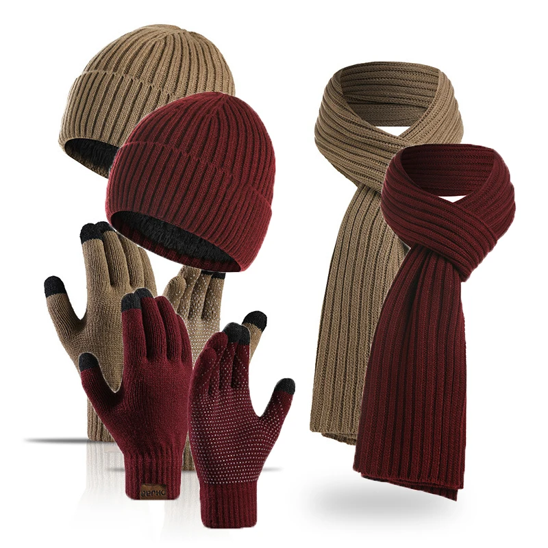 Winter Hat Scarf Set Women Chunky Knit Scarf Women Warm 
