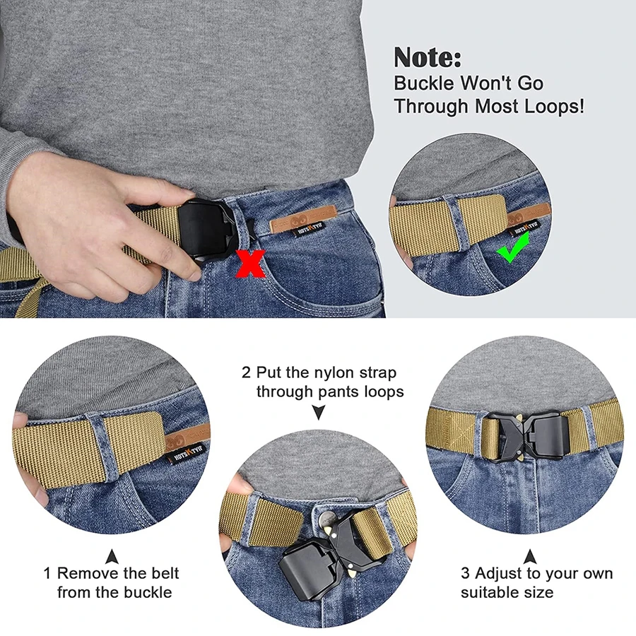 Tactical Multifunctional Wear-resistant Men Work Belt New Quick-Release Buckle Belt with Molle Pouch
