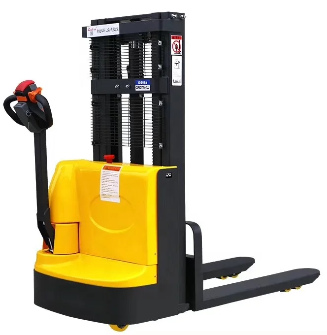 2ton 3m Walkie type Electric pallet stacker customize stand pedal have good performance electric pallet stacker can adjust forks