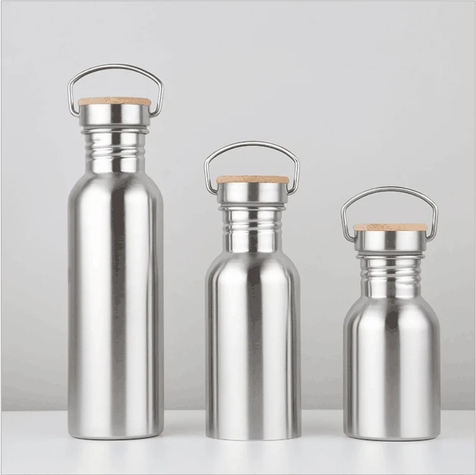 2020 New Travel Tumbler 350 500 600ml 750 1000 ml Bulk Bamboo Lid Insulated Ss 304 Stainless Steel Water Bottle