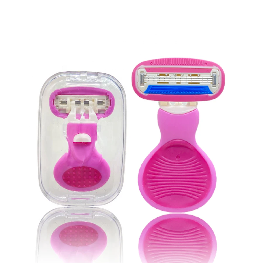Mini Size Woman Replaceable Razor with Triple Blade Plastic Cover for Face Body Underarm Shaving