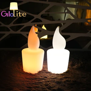 Golite Rechargeable LED Table Lamp Wireless Candle Shape Decorative Lamp for Restaurant Bedroom Bar Hotel AC Power Plastic