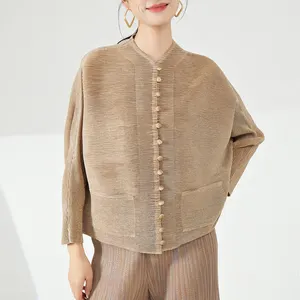 Ladies' High Quality Pleated Velvet Long Sleeve T-Shirt Elegant and Casual Style Loose Plus Size for Summer