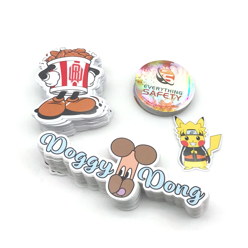 定制模切乙烯基贴纸印刷,不干胶防水pvc标签公司徽标设计卡通贴纸