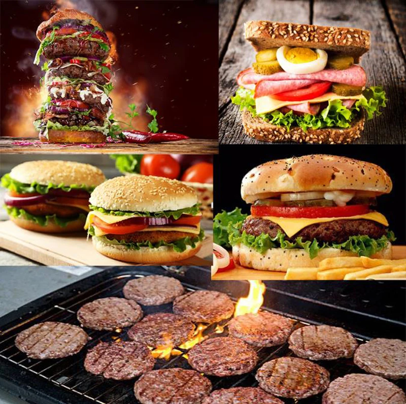 2020 Заводская антипригарная пресс для бургеров алюминиевая регулируемая машина приготовления гамбургеров