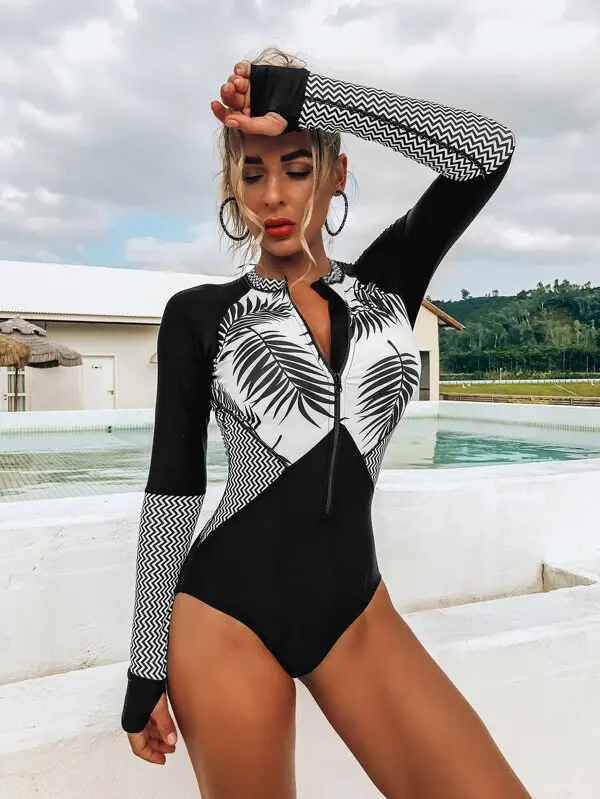 long sleeve bathing suit one piece