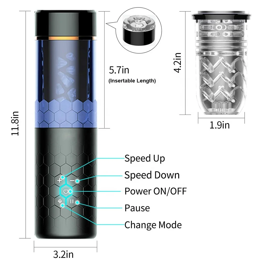 Interactive Electric Masturbator Automatic Piston Telescopic Rotation Male Masturbator with 3D Realistic Vagina