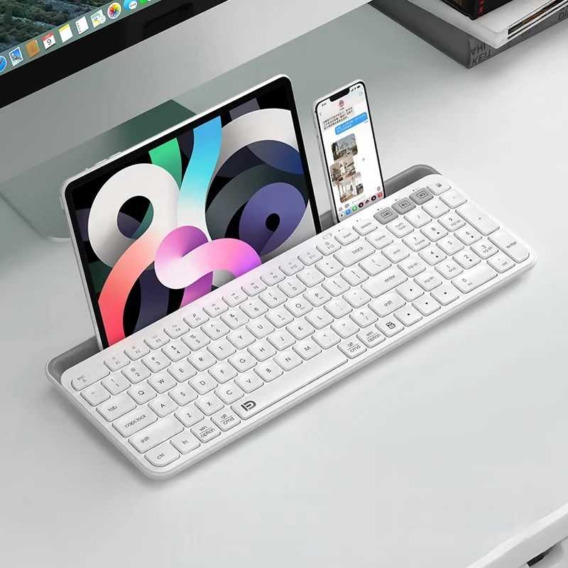 K912T Multi Device Wireless  Keyboard for Windows MacOS PadOS Android or Chrome OS BT5.0 Compact Compatible With PC 15 Pro