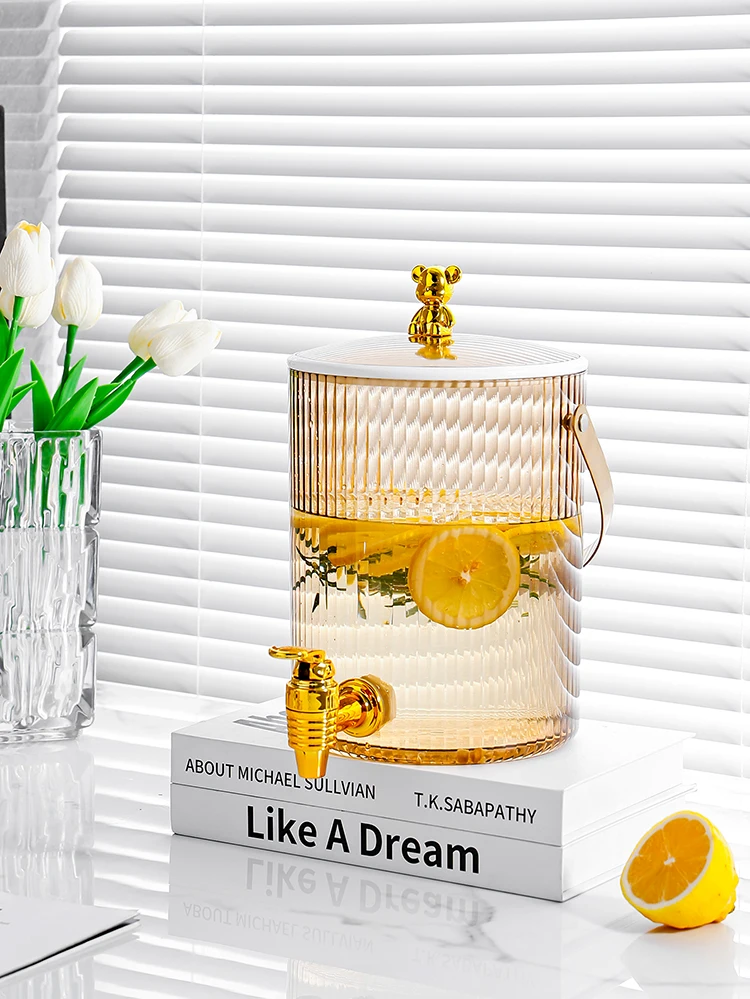 Cold Water Kettle Household Light Luxury with Tap Thickened Large Capacity Beverage Barrel High Temperature Resistant Barr