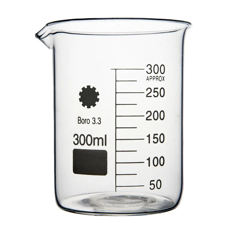 Gobelet En Verre Borosilicate Gradué 100 Ml Avec Bec Verseur - Pour Laboratoire, Cuisine, Mesures Précises - Résistant Aux Chocs Thermiques - 12