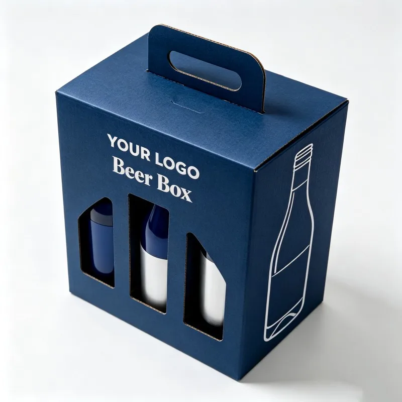 Cutie de lux, confecționată manual, pentru vin, cu mâner; imprimare digitală; cutii ondulate pentru bere de 125 ml; cutii pentru ambalarea băuturilor energizante
