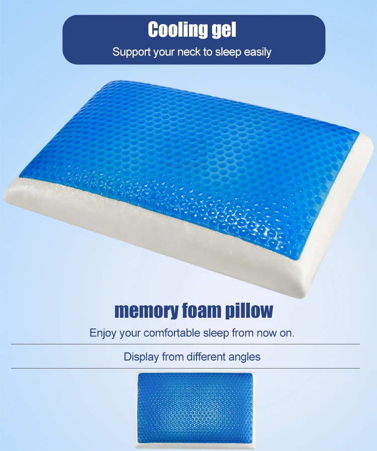 High Quality Customizable Gel Memory Foam Neck Support Luxury Bed Pillows Hot Selling Customizable Sleep Pillows