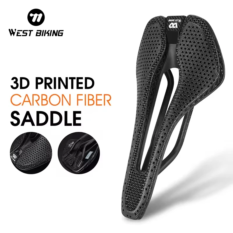 WEST BIKING 3Dプリントカーボンファイバー高反発自転車サドル 軽量