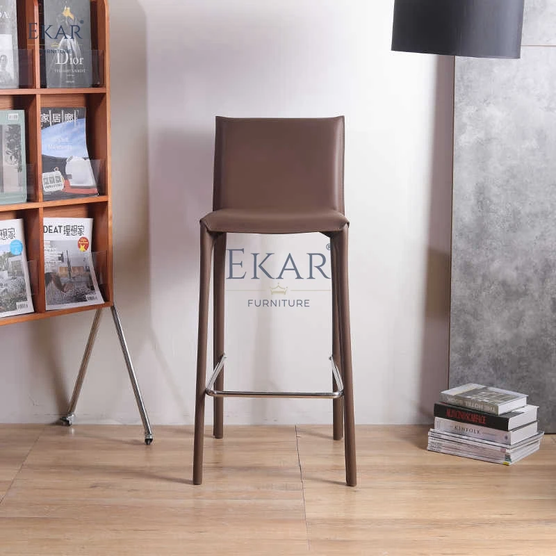 product modern bar stool with leather upholstery and metal frame-62