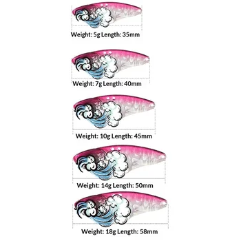 Lexin Ringtail Cobra Micro Metal Remote Vb Die Dragon Teeth VB Luya Bait Perch Mandarin Fish Artificial Hard Bait with Hooks – Metal Jig – view 2