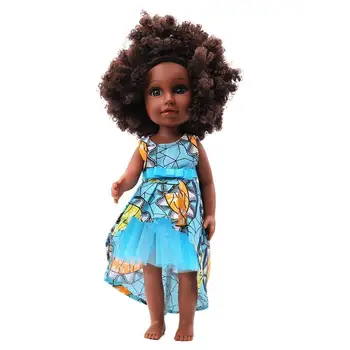 14 Inch Wholesale Black African American Nude Doll Toys Custom Black Baby Interactive Black African Doll Baby Girl Doll Toys