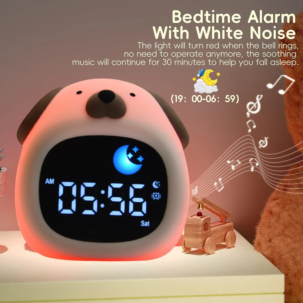 Customized Sleep Trainer Multifunctional Digital Alarm Clock Baby Sleep Portable Sound White Noise Machine Touch Night Light
