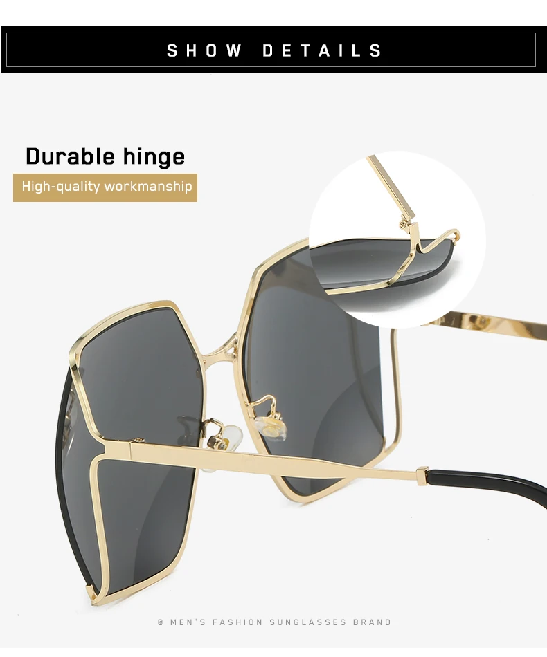 Luxury Trend Designer Retro Oversized Square Sunglasses 2024 New Men   Hf999addc476f4a209fa93149679320ddM 