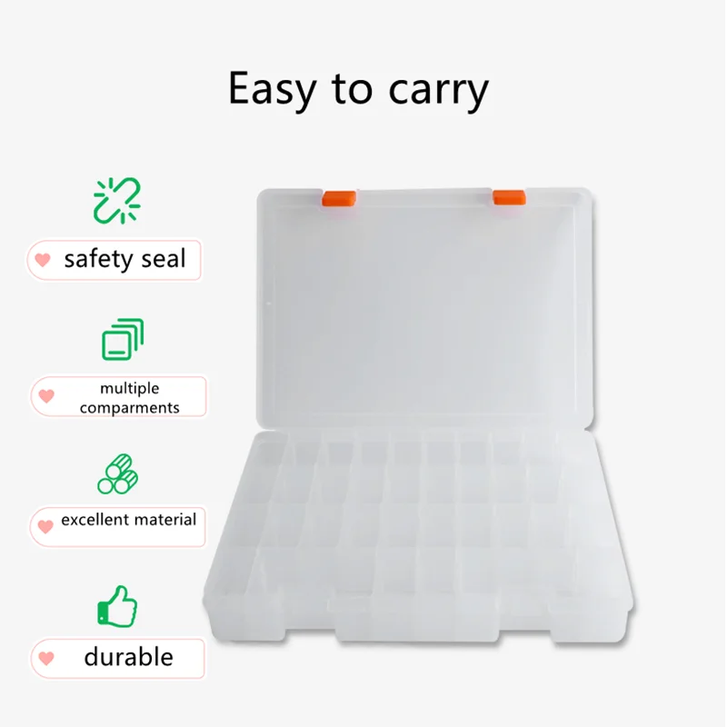 36 Grid Jewelry Storage Box Organizer with Removable Dividers ...