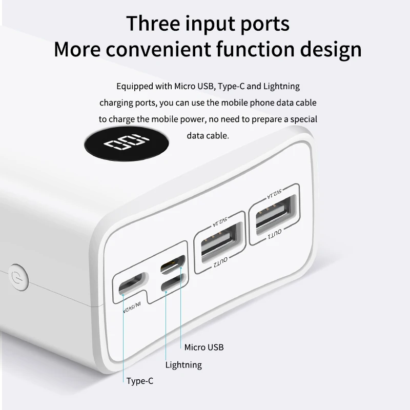 High Capacity Fast Charging Portable Mobile  Powerbank 30000 Mah Power Bank Battery Bank Charger