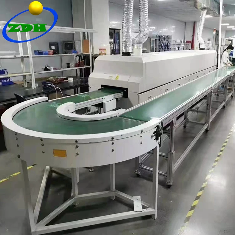 Efficiency Speed Adjustment Turning Curve Belt Conveyor With Pvc Belt