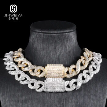 Iced Out Geometric Zircon Cuban Link Chain Bracelet Hip Hop Gold Plated Bling Mens Heavy Miami Cuban Link bracelet Rapper Chains