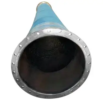 Wear-resistant flexible large diameter drain rubber hose with flange