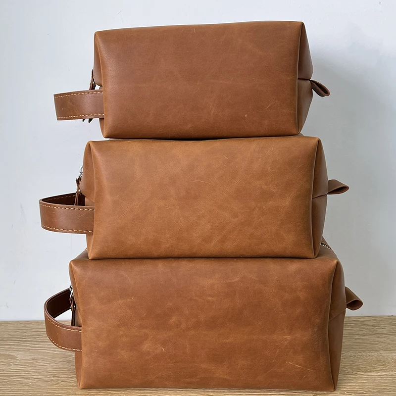 Premium Leder Kulturbeutel Herren – Dopp Kit & Umhängetasche Für Reise, Toilettenartikel & Accessoires