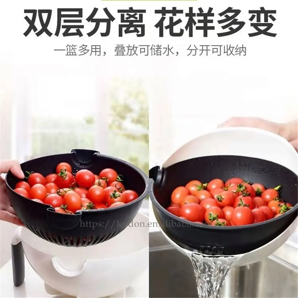 Magic Multifunctional Rotate Vegetable Cutter With Drain Basket Kitchen  Veggie Fruit Shredder Grater Slicer Drop Shipping