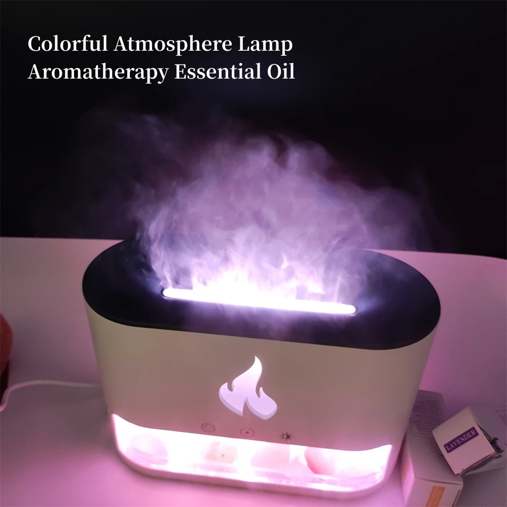 Oem Odm 3d Flame Aroma Diffuser Crystal Salt Stone Humidifier 3602