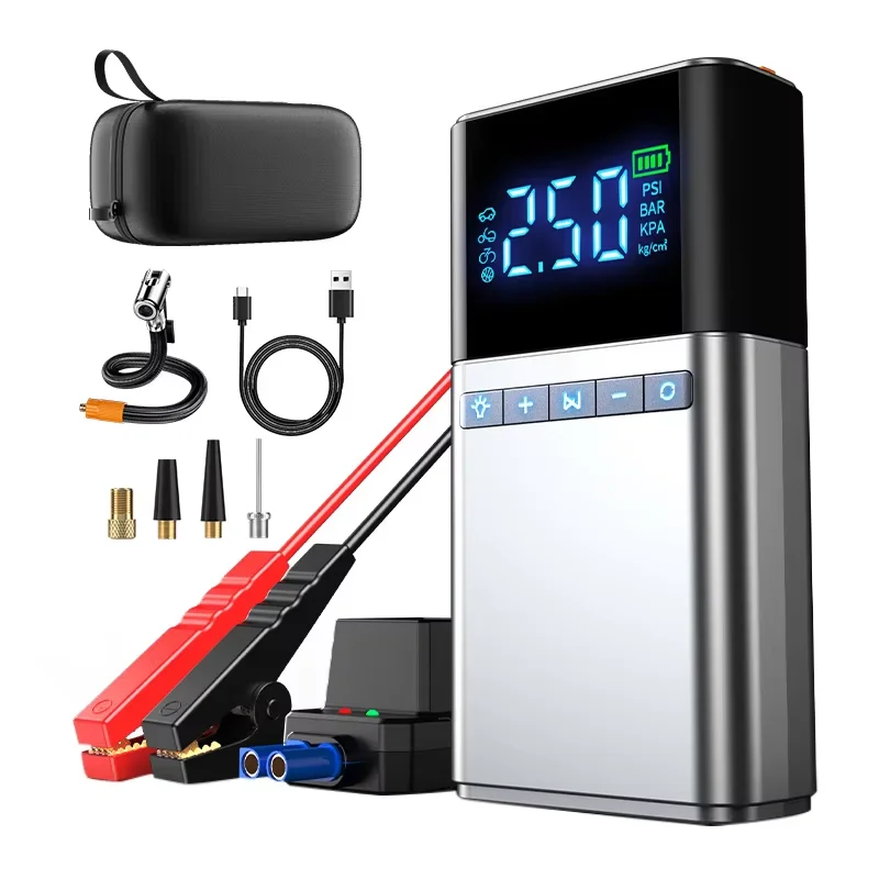 Car Jump Starter With Air Compressor Cordless Fire Inflator, 8000A Battery Booster With Power Bank For ALLGas & 10.0L Diesel - 34 - View #8