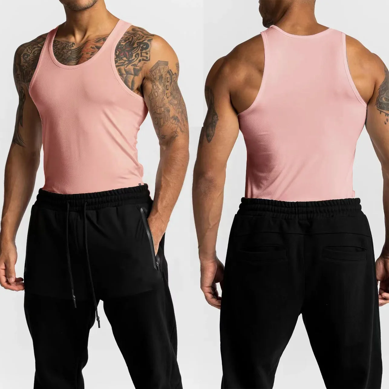 Body Building Wife Beaters White Tank Top Gym Polyester Sleeveless