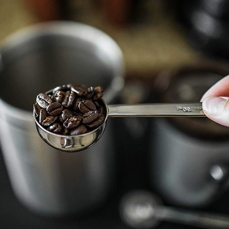 Custom LOGO 5ML 10ML 15ML 20ML 30ML Coffee Measuring Spoon Long Handle 1/2 Coffee Measuring Tablespoon Long Handle Coffee Scoop