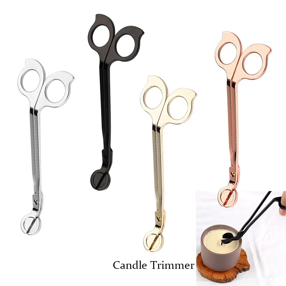 Upgrade Candle Trimmer Custom Laser Logo Polished Stainless Steel Cutter Candle Wick Scissor Candle Care Kit