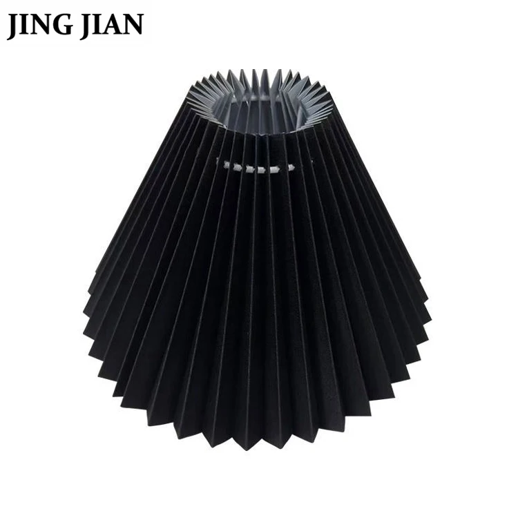 Beautiful Design Easy Install Black Pleated Fabric Lampshade for Ceiling Lighting Table Lamp